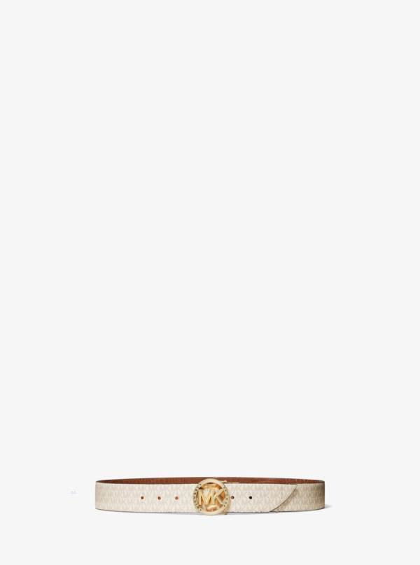 Damske Opasky Michael Kors Reversible Logo and Crocodile Embossed Hnede - Doplnky Michael Kors Nejlevnejsi | AEQID-6417
